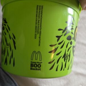 McDonald's Bright Green Happy Meal Boo Bucket with Black Graphics